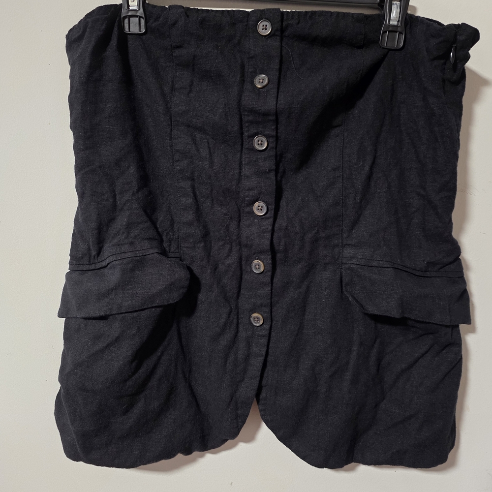 Universal Thread Black Skirt with Button-Front Detail